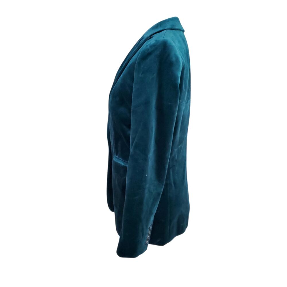 J. Crew Preppy Ivy Green Velvet Parke Blazer Jacket J8978 Peak Lapel Lined Sz 0 - Picture 8 of 16